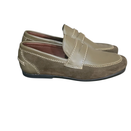 Aaron Green Leather -Suede Loafers